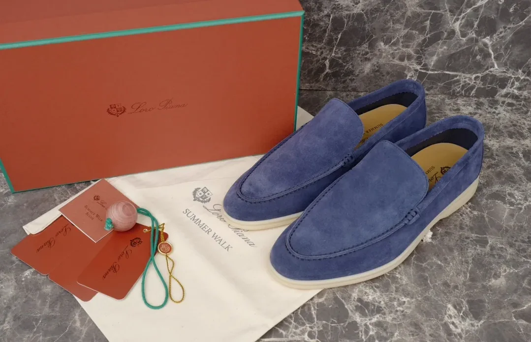 Loro Piana Summer Walk Loafers Blue