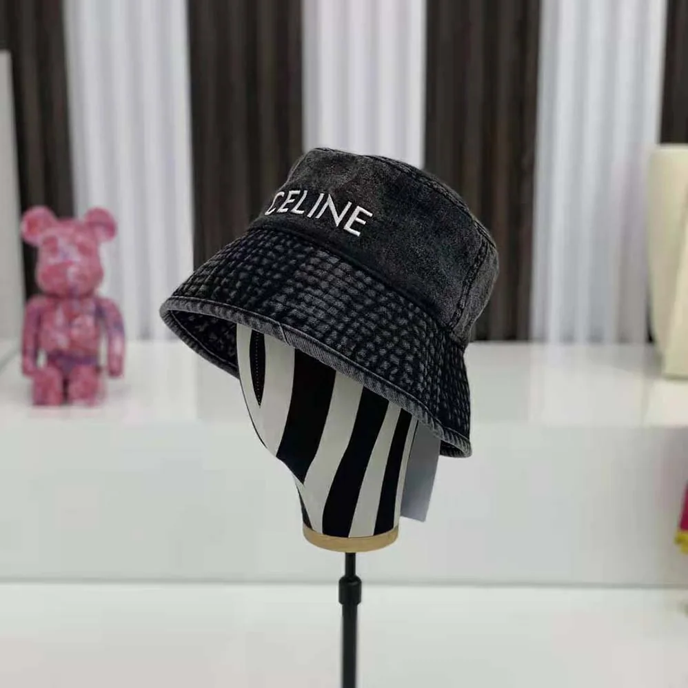 Celine Bucket Hat in Denim for Women in Black Celine Bucket Hat in Denim for Women in Black