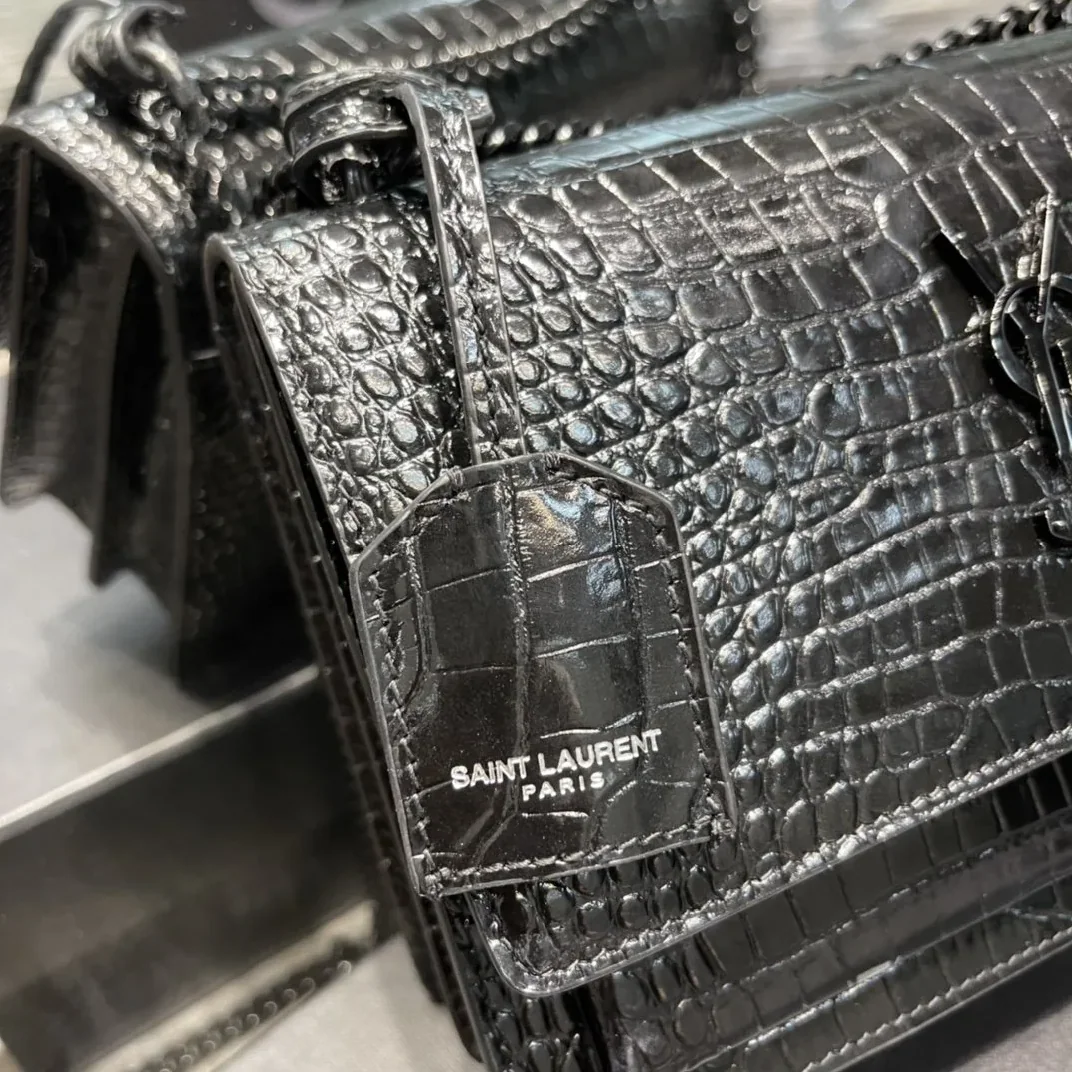 Saint Laurent Sunset Medium Chain Bag Black in YSL Saint Laurent Sunset Medium Chain Bag Black in YSL
