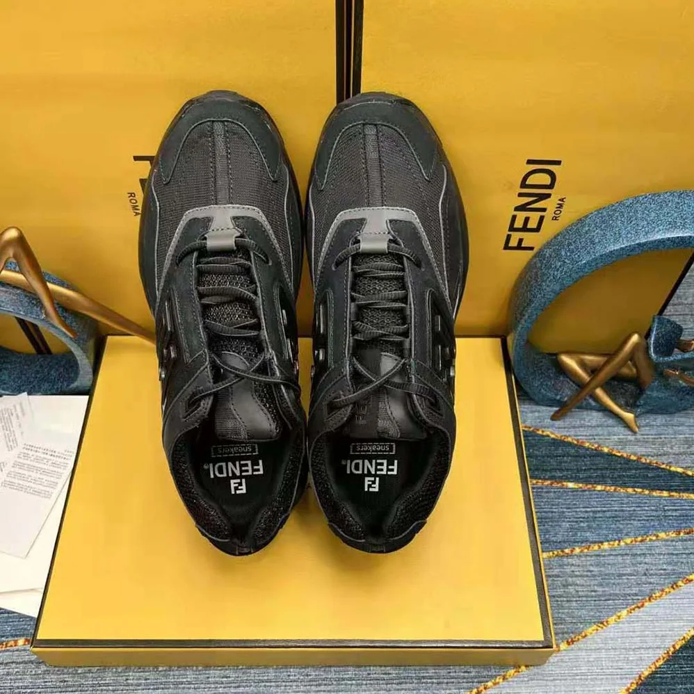 Fendi Faster Trainers Black Nubuck Leather Low for Men in Tops Fendi Faster Trainers Black Nubuck Leather Low for Men in Tops