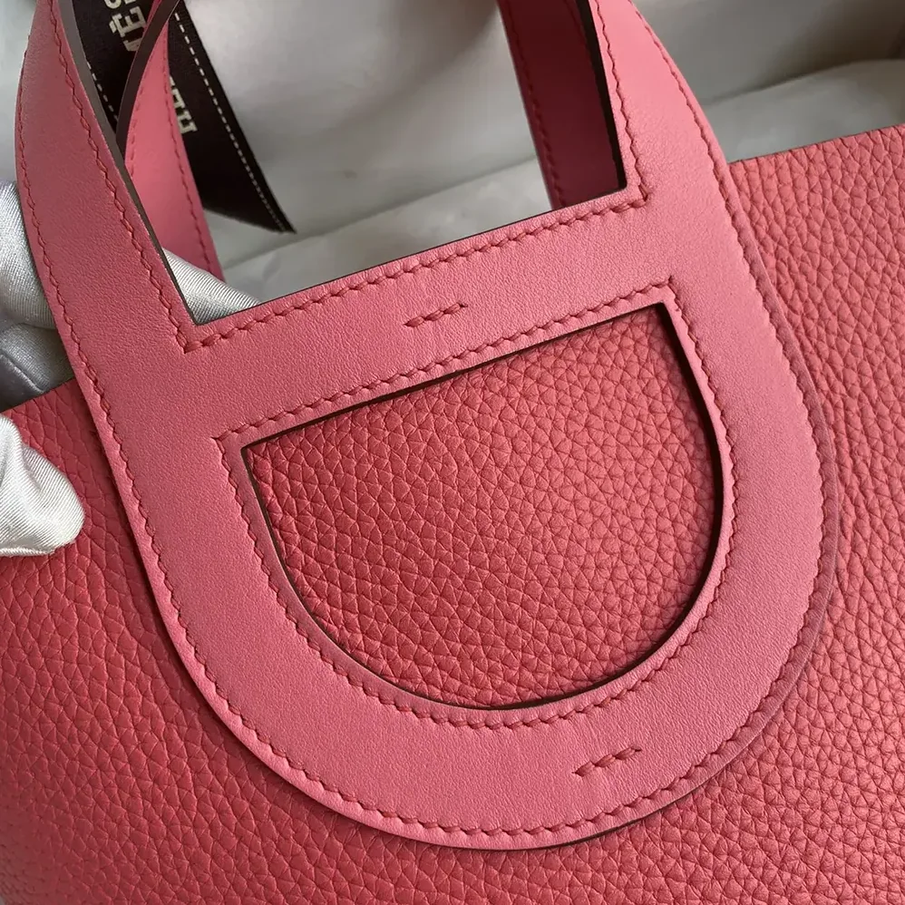 Hermes In the Loop 18 Handbag Clemence Leather for Women in Pink/Silver Hermes In the Loop 18 Handbag Clemence Leather for Women in Pink/Silver