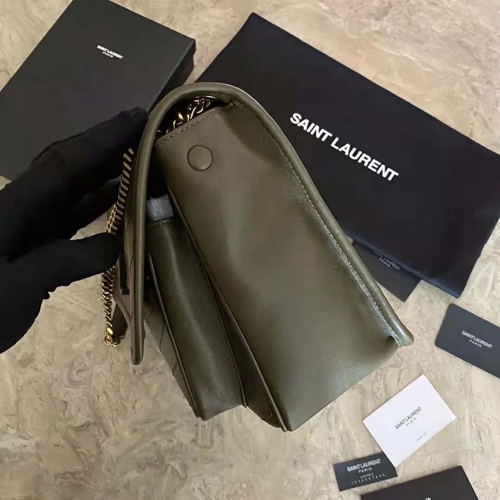 Saint Laurent YSL Niki Medium in Lambskin for Women in Green
