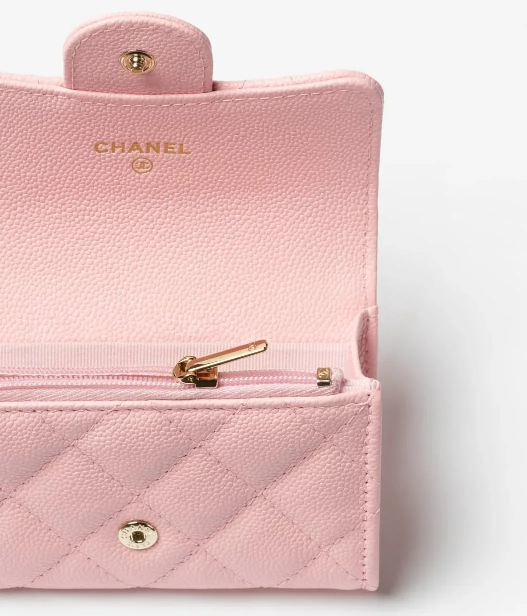 Chanel Classic Card Holder Wallet Light Pink /