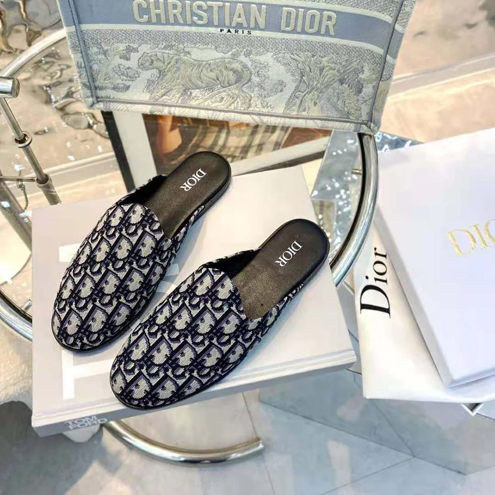 Dior Indior Mule Beige and Black Dior Oblique Jacquard for Men Dior Indior Mule Beige and Black Dior Oblique Jacquard for Men