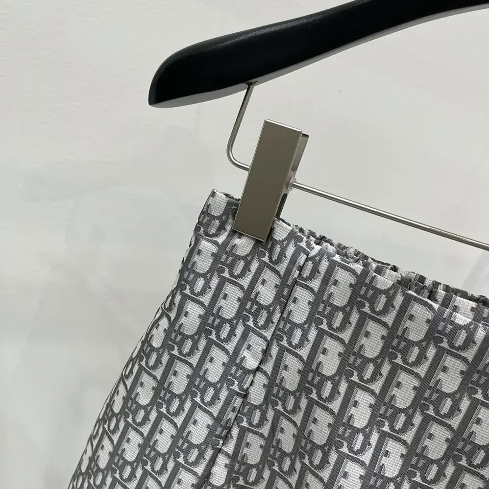 Dior Skort Gray Technical Taffeta Jacquard for Women Dior Skort Gray Technical Taffeta Jacquard for Women