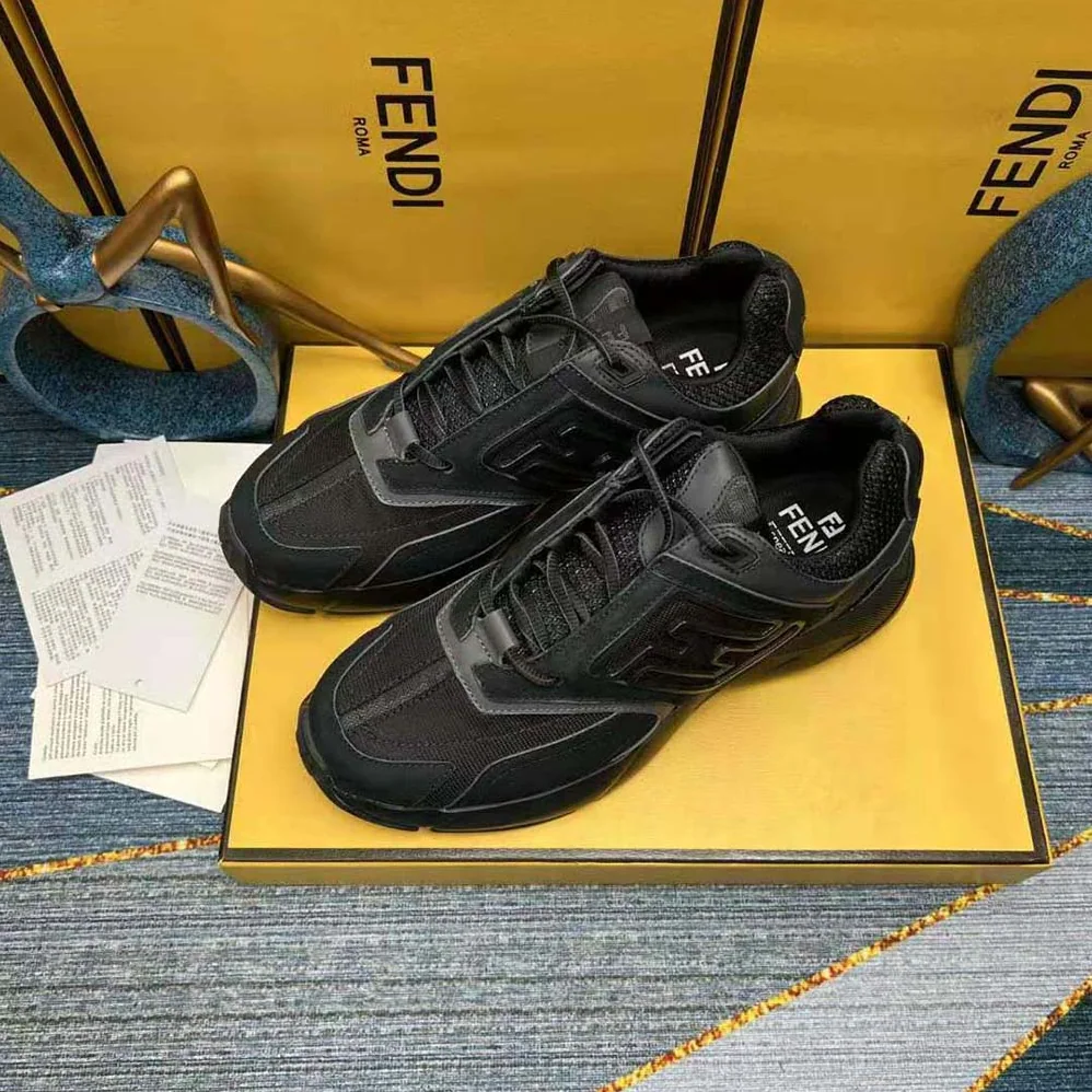 Fendi Faster Trainers Black Nubuck Leather Low for Men in Tops Fendi Faster Trainers Black Nubuck Leather Low for Men in Tops