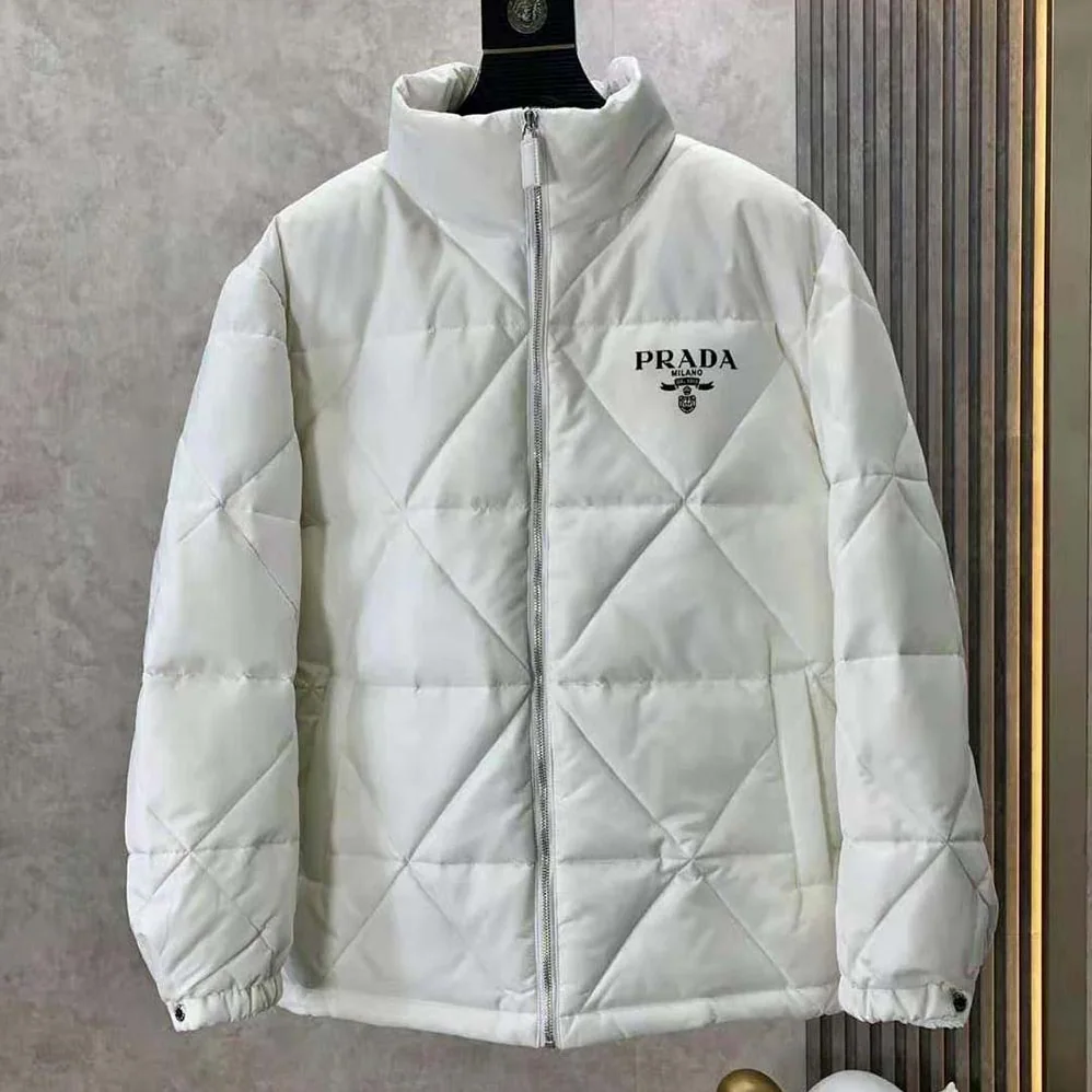 Prada Re-Nylon Down Jacket for Women in White Prada Re-Nylon Down Jacket for Women in White