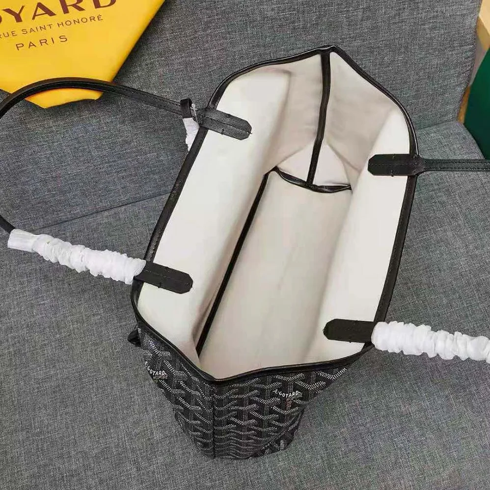 Goyard Sac Artois MM in Goyardine Canvas & Chevroches Calfskin for Women in Black