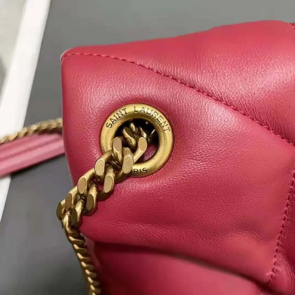 Saint Laurent YSL Puffer Small Bag in Quilted Lambskin for Women in Red Saint Laurent YSL Puffer Small Bag in Quilted Lambskin for Women in Red