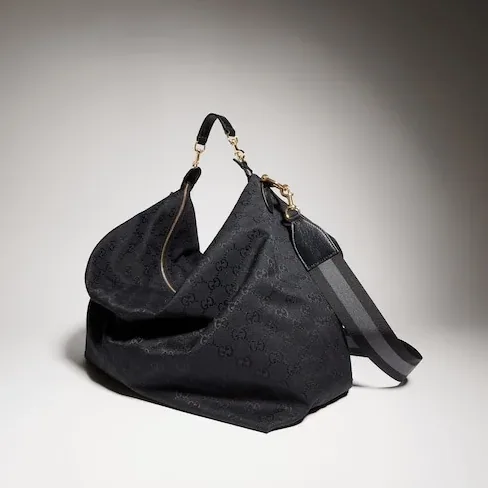 Gucci Brera Large Crossbody Bag / Grey/ Black Gold Hardware A00B49 AAHHD 1094