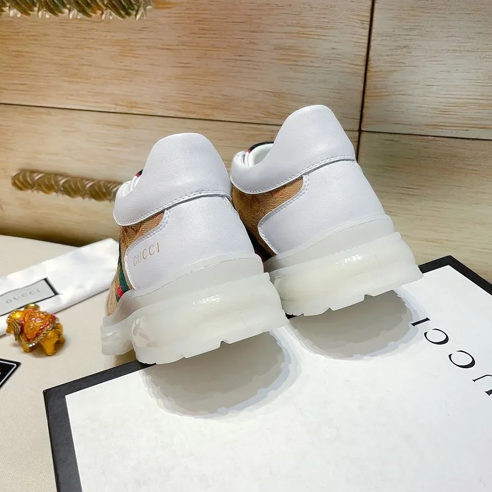 Gucci GG With Web And Bee High Top Sneaker White for Men
