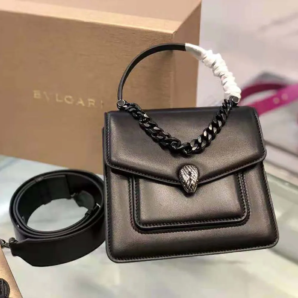 Bvlgari Serpenti Forever Top Handle Bag in Nappa Leather for Women in Black Bvlgari Serpenti Forever Top Handle Bag in Nappa Leather for Women in Black