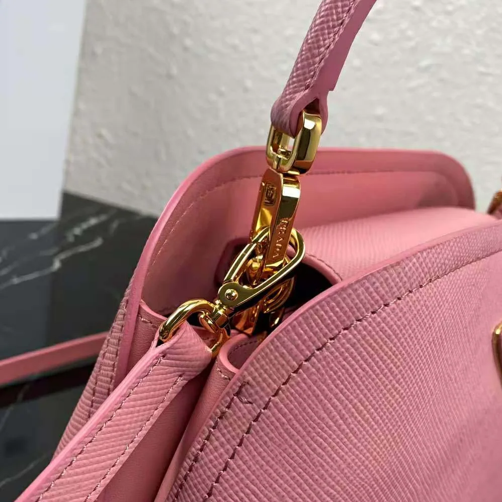 Prada Medium Saffiano Leather Prada Matinee Bag for Women in Pink Prada Medium Saffiano Leather Prada Matinee Bag for Women in Pink