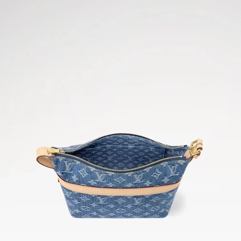 Louis Vuitton Cruiser Toiletry Top Handle Bag in Blue Denim Gold Hardware