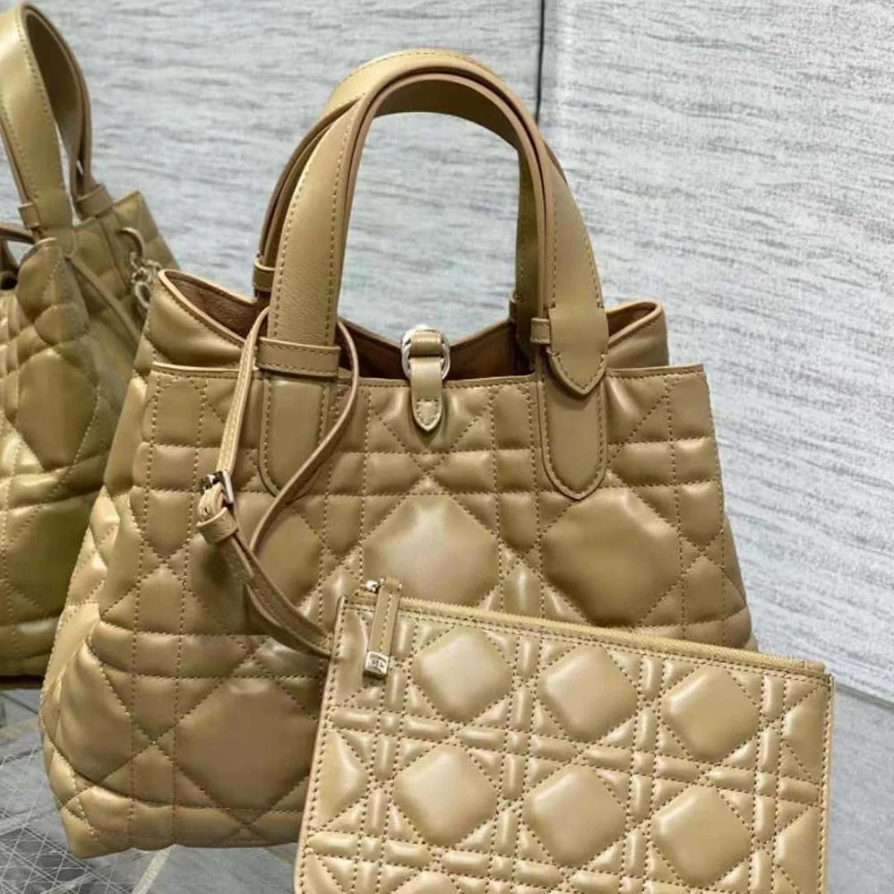 Dior Medium Dior Toujours Bag Medium Tan Macrocannage Calfskin for Women