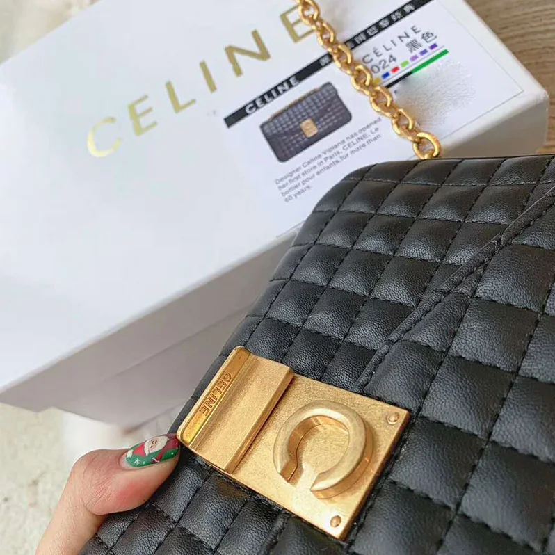 Celine Medium C Bag in Quilted Calfskin for Women in Black