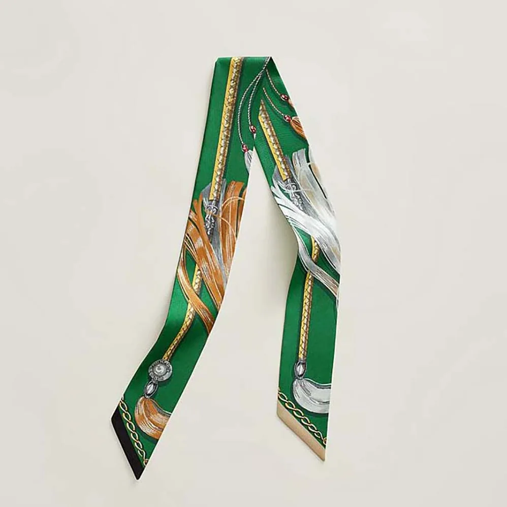 Hermes Cavalcades Twilly for Women in Green Hermes Cavalcades Twilly for Women in Green