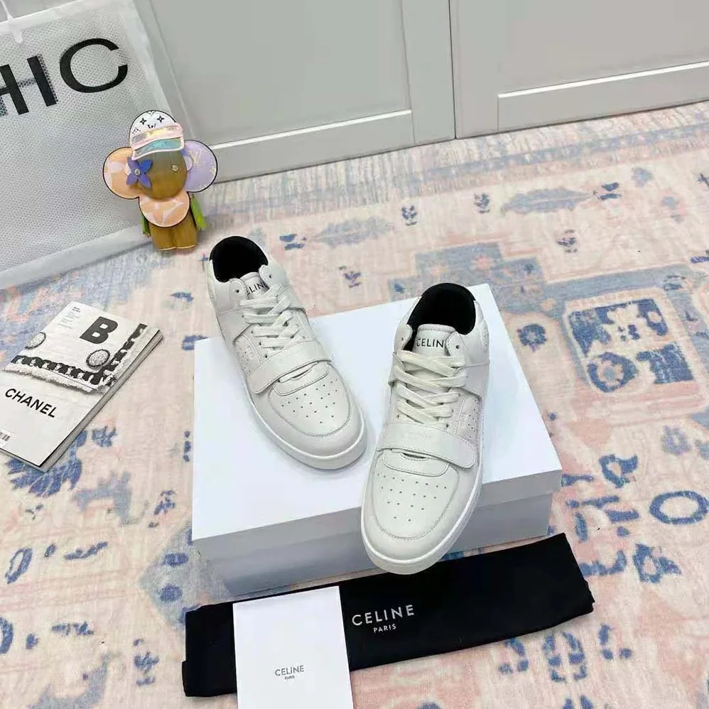 Celine CT-02 Mid Sneaker with Scratch in Calfskin for Women in Black Celine CT-02 Mid Sneaker with Scratch in Calfskin for Women in Black