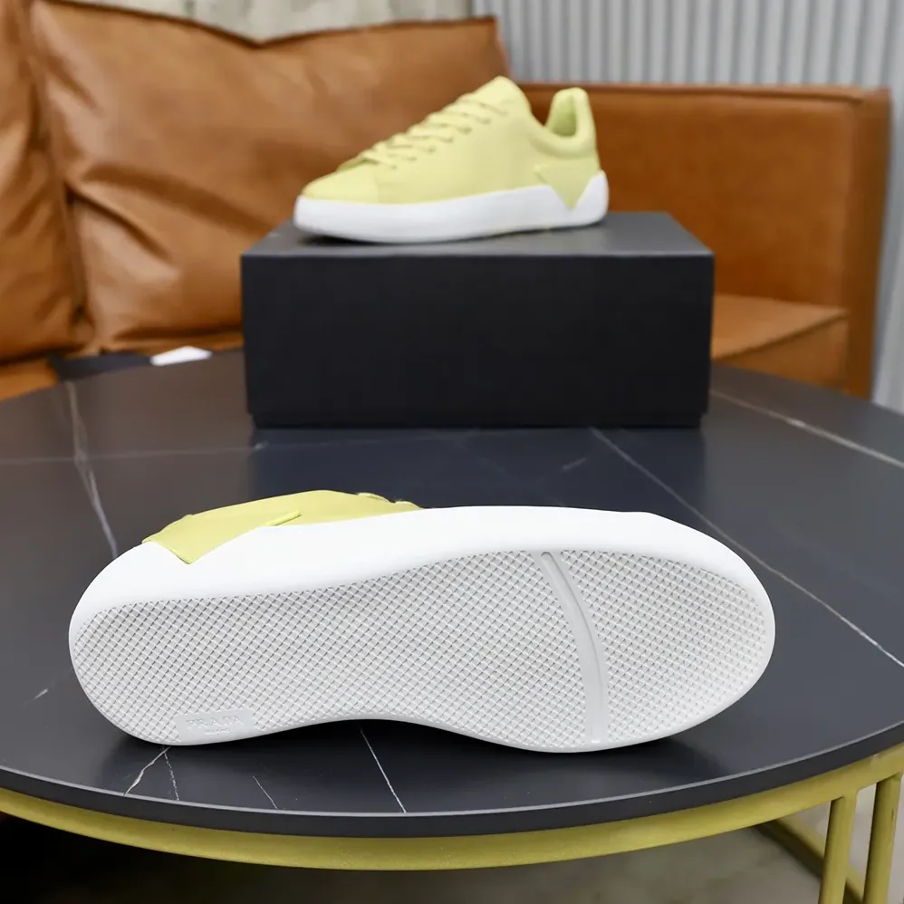 Prada Court Leather Sneakers for Unisex in Pineapple