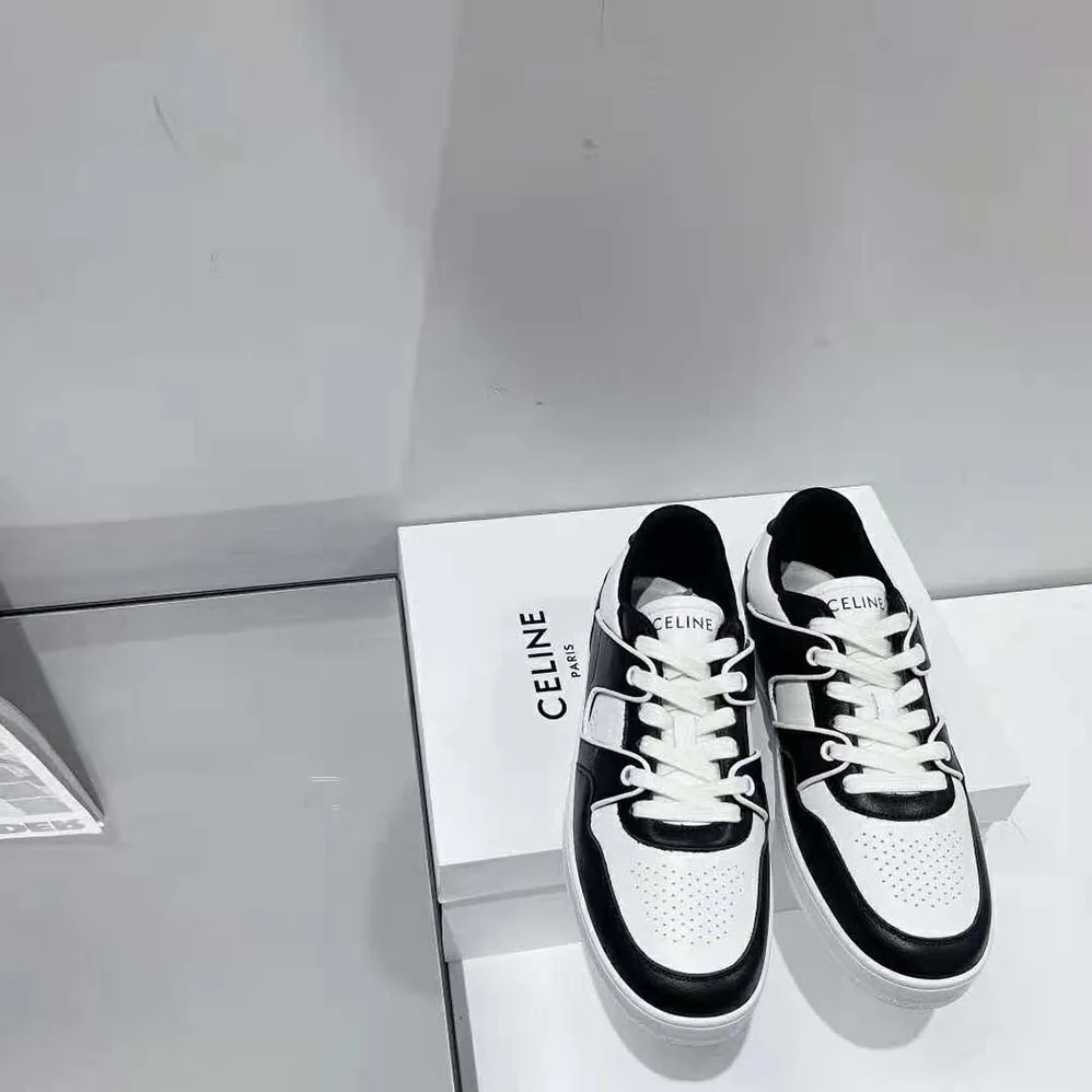 Celine CT-04 Low Lace-Up Sneaker in Calfskin for Unisex in Black