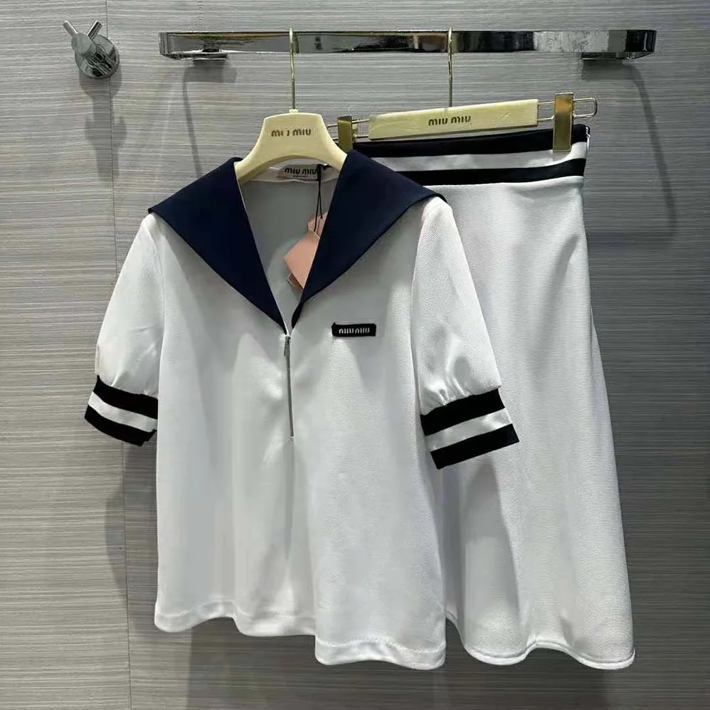 Miu Miu Piqué Top with Jacquard Logo for Women