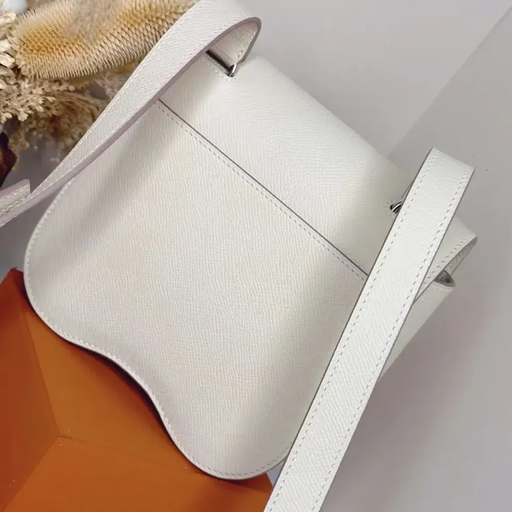 Hermes Della Cavalleria Mini Bag Epsom Leather for Women in White/Silver Hermes Della Cavalleria Mini Bag Epsom Leather for Women in White/Silver
