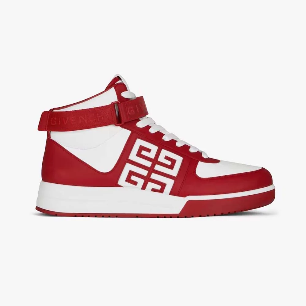Givenchy G4 High Top Sneakers in Leather for Men in Red/White Givenchy G4 High Top Sneakers in Leather for Men in Red/White