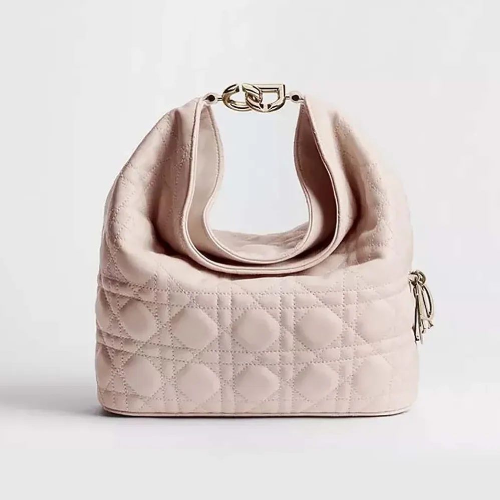Dior Small Dior Toujours Hobo Bag Ballet Pink Cannage Lambskin for Women Dior Small Dior Toujours Hobo Bag Ballet Pink Cannage Lambskin for Women