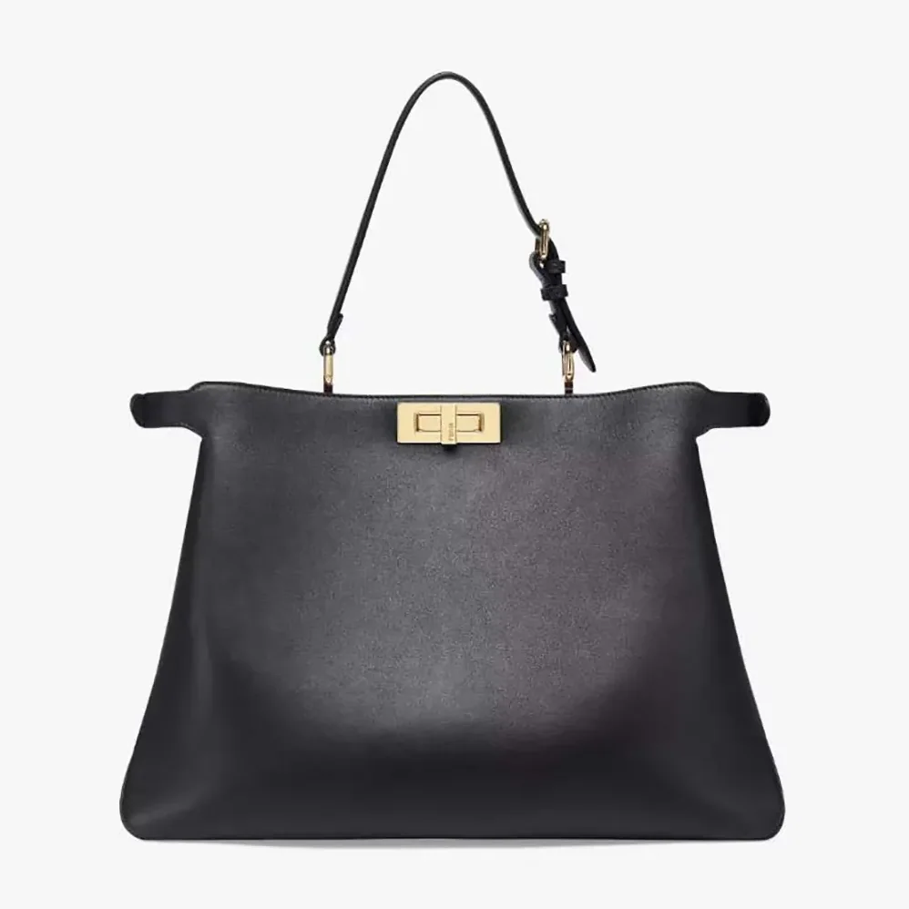 Fendi Peekaboo Soft Large Black Leather Bag for Women Fendi Peekaboo Soft Large Black Leather Bag for Women