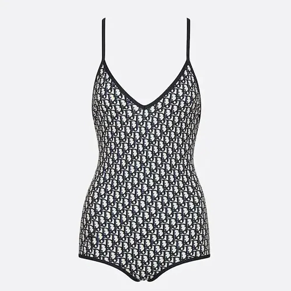 Dior One-Piece Swimsuit Blue Dior Oblique Technical Fabric for Women Dior One-Piece Swimsuit Blue Dior Oblique Technical Fabric for Women