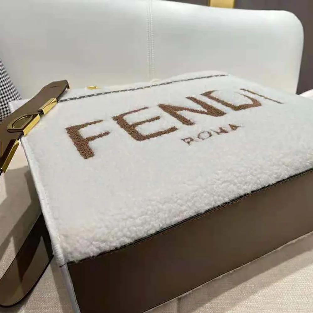 Fendi Sunshine Medium White Sheepskin Shopper for Women Fendi Sunshine Medium White Sheepskin Shopper for Women