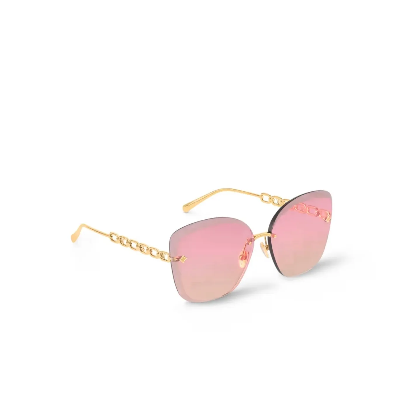 Louis Vuitton LV Jewel Round Cat Eye Sunglasses Pink Gold