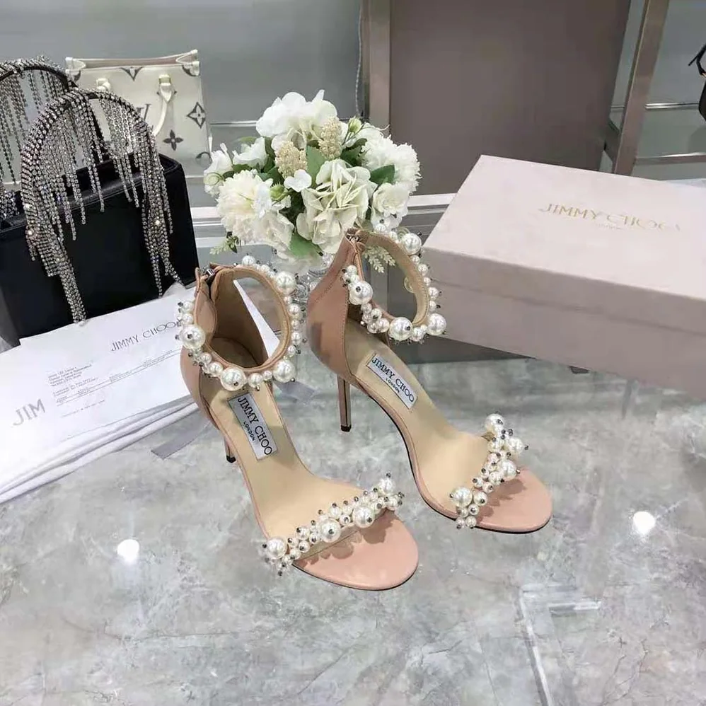 Jimmy Choo Maisel 100 Ballet Pink Nappa Leather Sandals for Women Jimmy Choo Maisel 100 Ballet Pink Nappa Leather Sandals for Women
