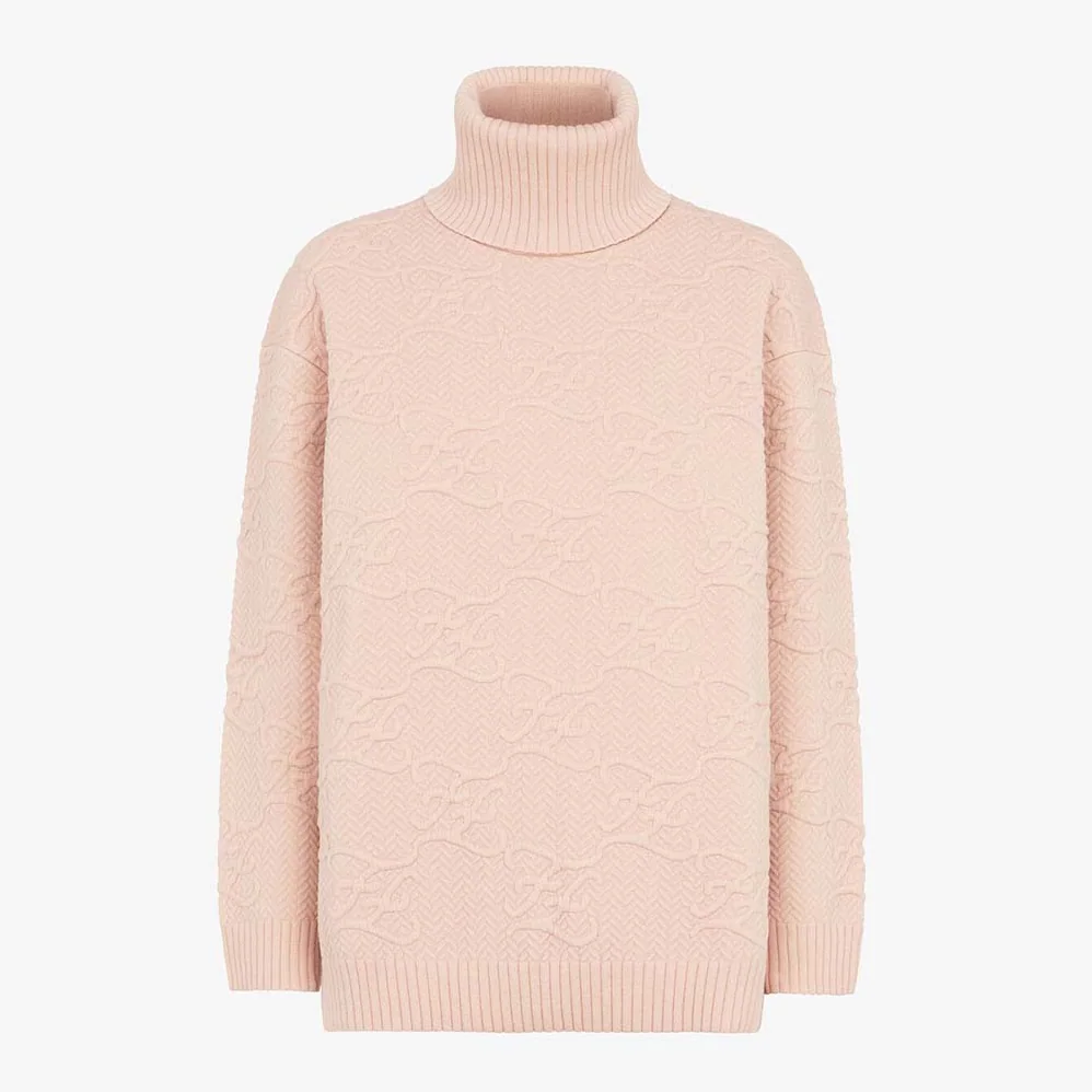 Fendi Sweater Pink Wool and Cashmere Sweater for Women Fendi Sweater Pink Wool and Cashmere Sweater for Women