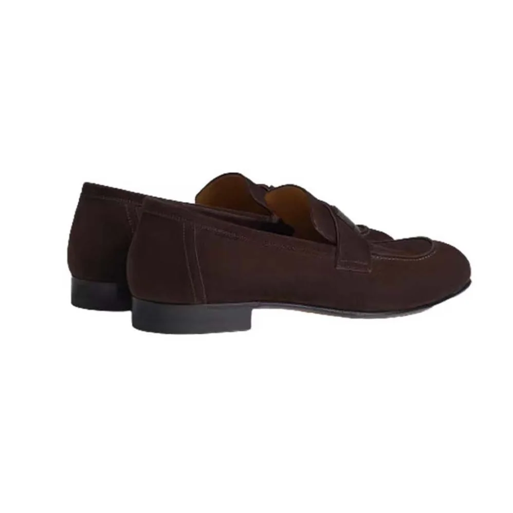 Hermes Paris Loafer in Suede Goatskin for Men in Maroon