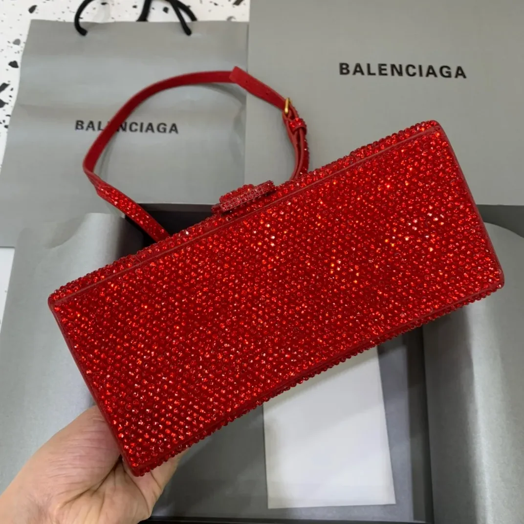 Balenciaga Hourglass Small Handbag In Red