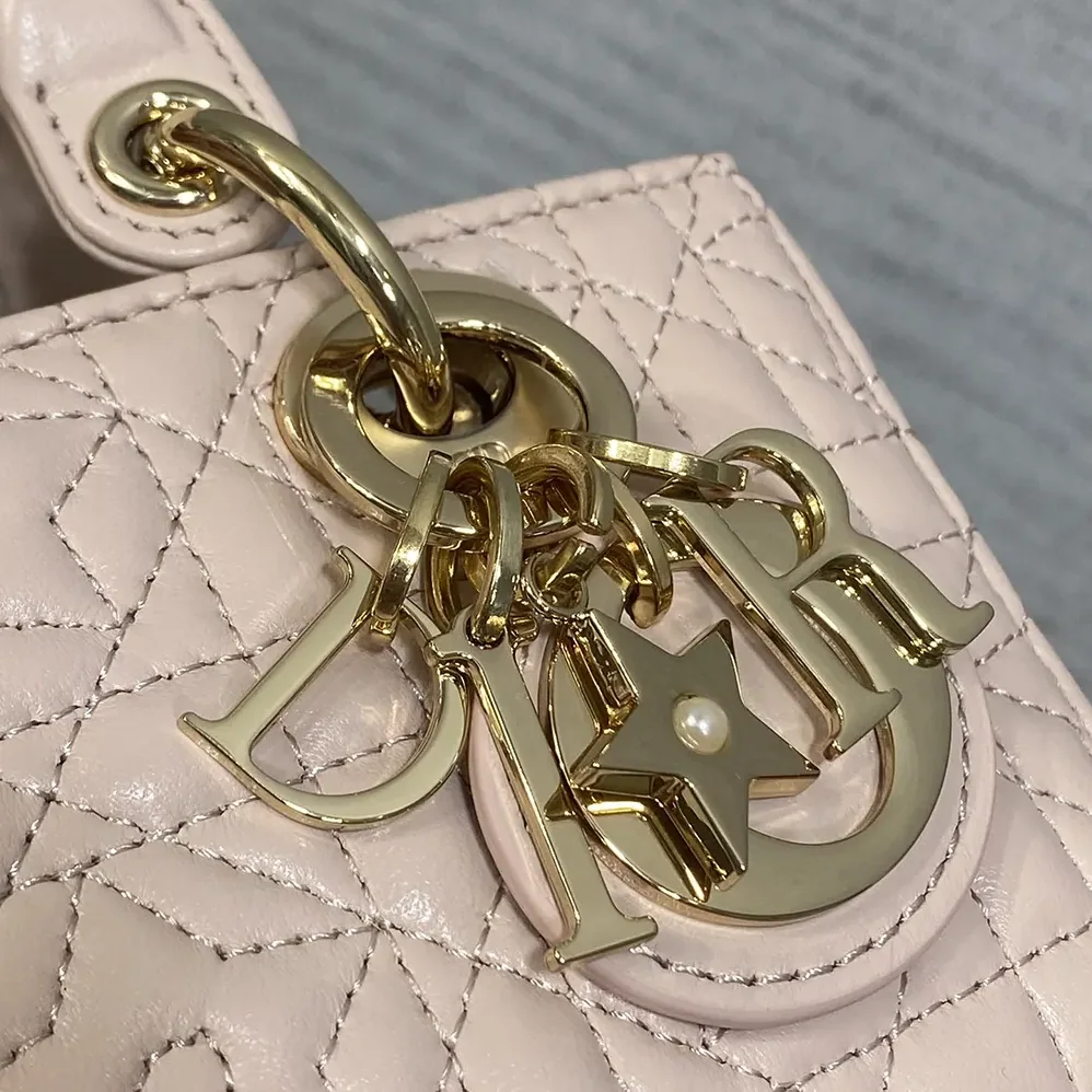 Dior Lady D-Joy Micro Bag Pink Cannage Lambskin with Star Motif for Women Dior Lady D-Joy Micro Bag Pink Cannage Lambskin with Star Motif for Women
