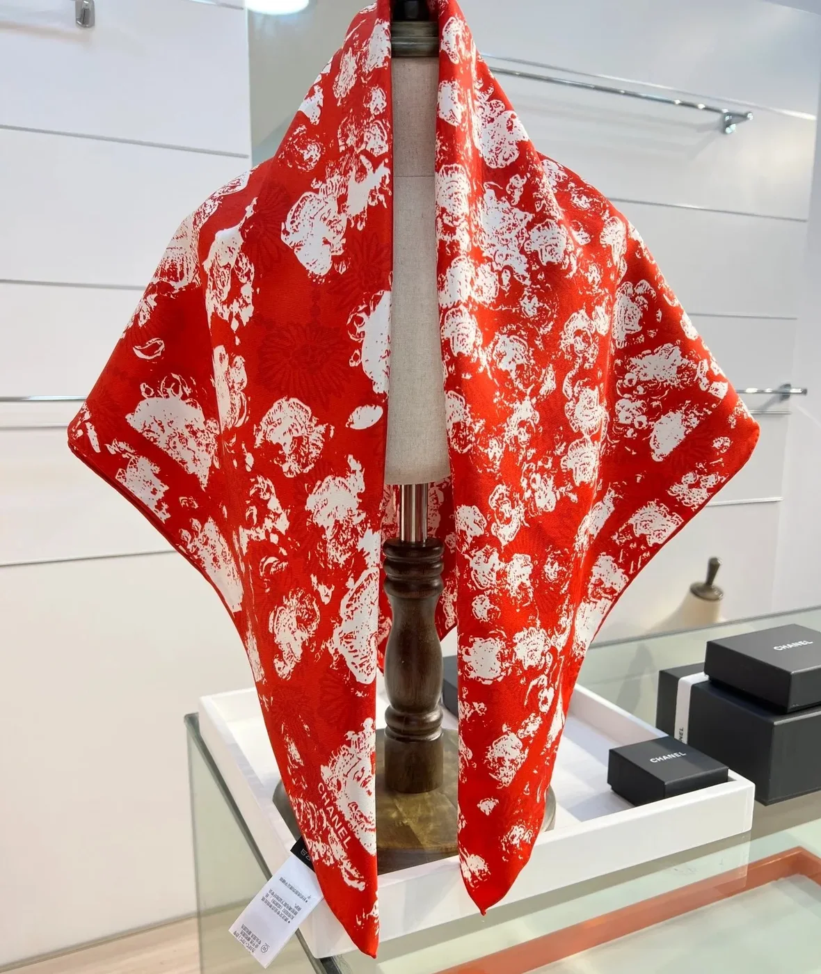Chanel Square Scarf Red