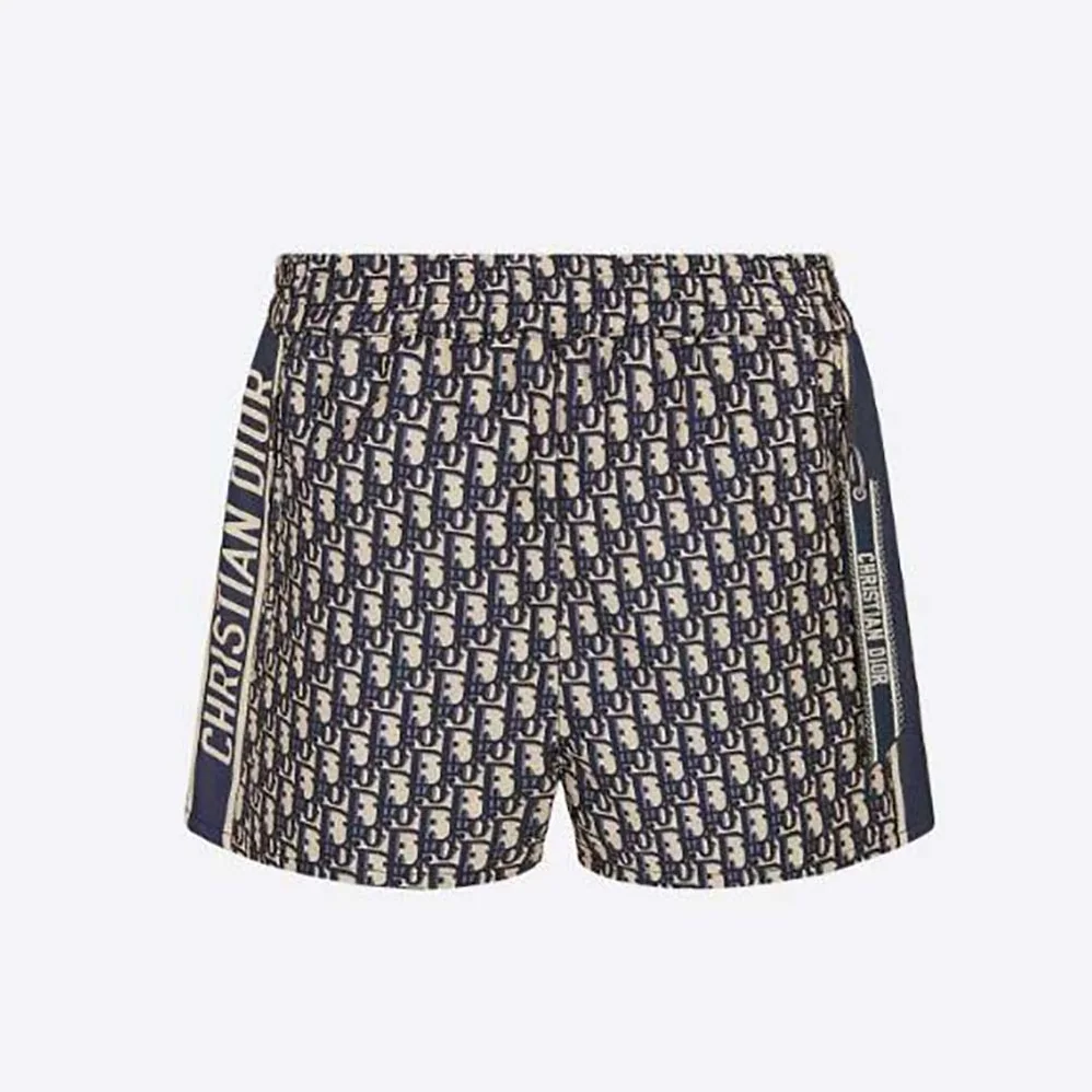 Dior Shorts Blue Technical Taffeta Jacquard with Dior Oblique Motif for Women Dior Shorts Blue Technical Taffeta Jacquard with Dior Oblique Motif for Women