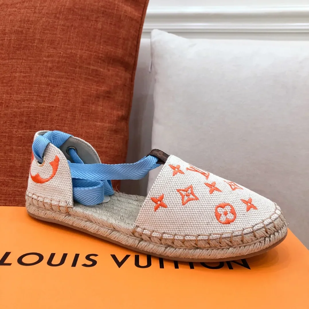 Louis Vuitton Starboard Flat Espadrille Orange for Women Louis Vuitton Starboard Flat Espadrille Orange for Women