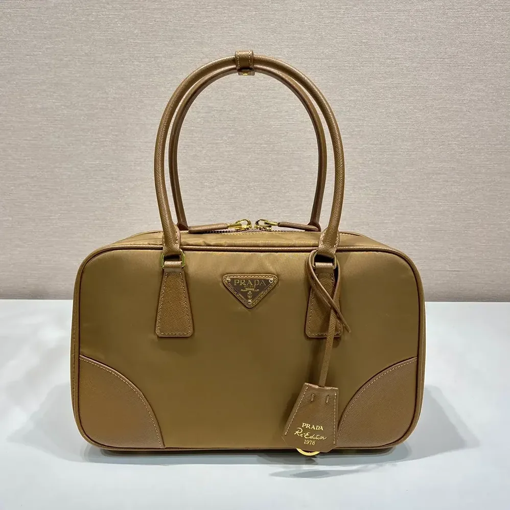 Prada Re-Edition 1978 Medium Re-Nylon and Saffiano Leather Two-handle Bag for Women in Brown