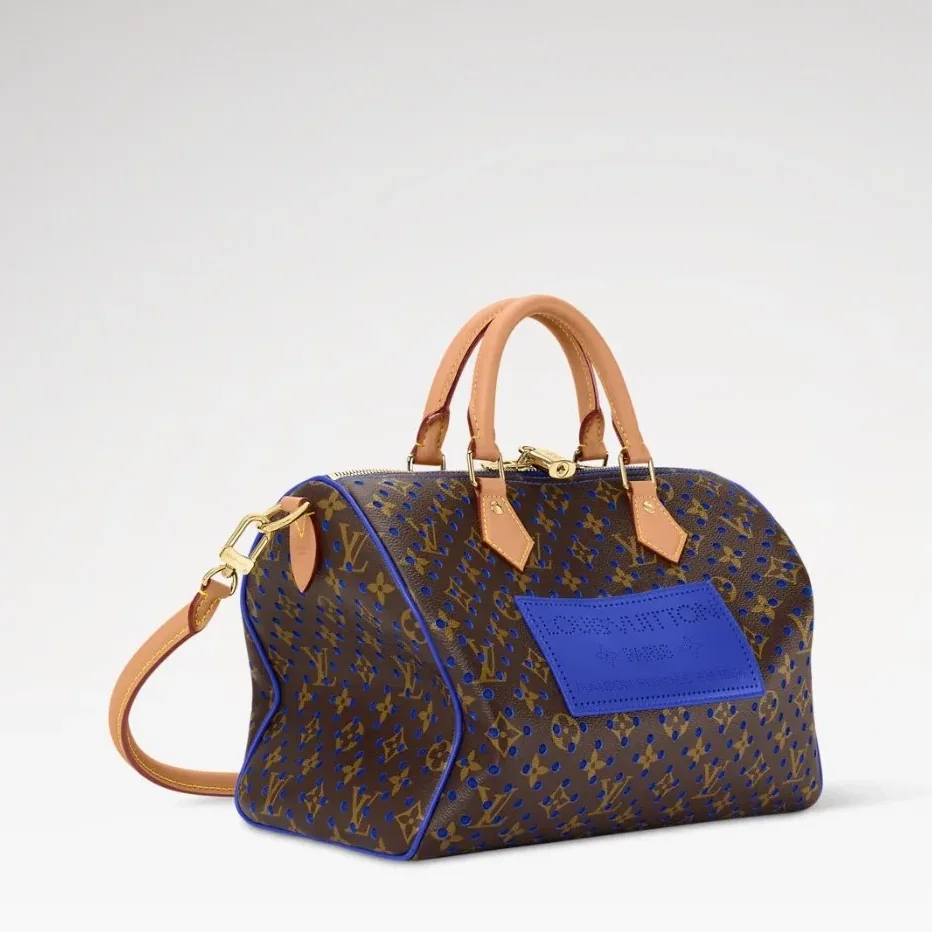 Louis Vuitton Speedy Soft 30 Top Handle Bag in Neon Wave Gold Hardware