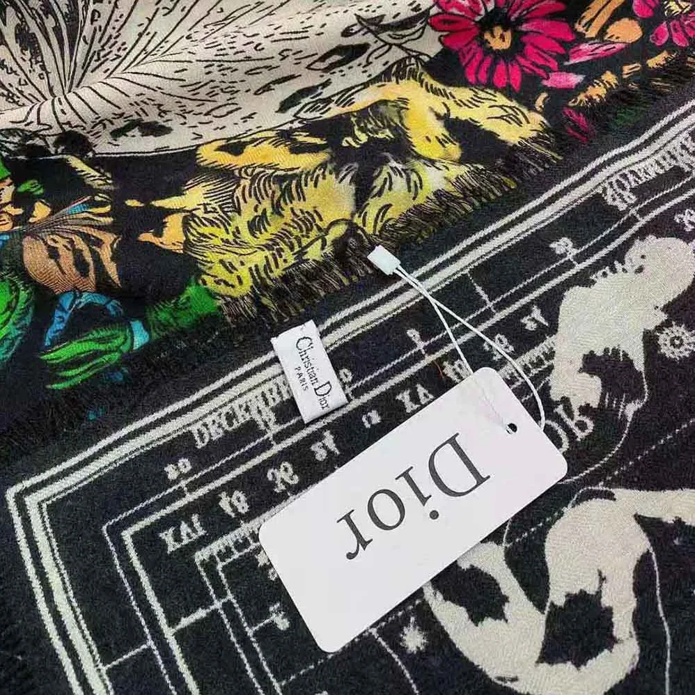 Dior Zodiac Square Scarf Navy Black Silk Twill for Women Dior Zodiac Square Scarf Navy Black Silk Twill for Women