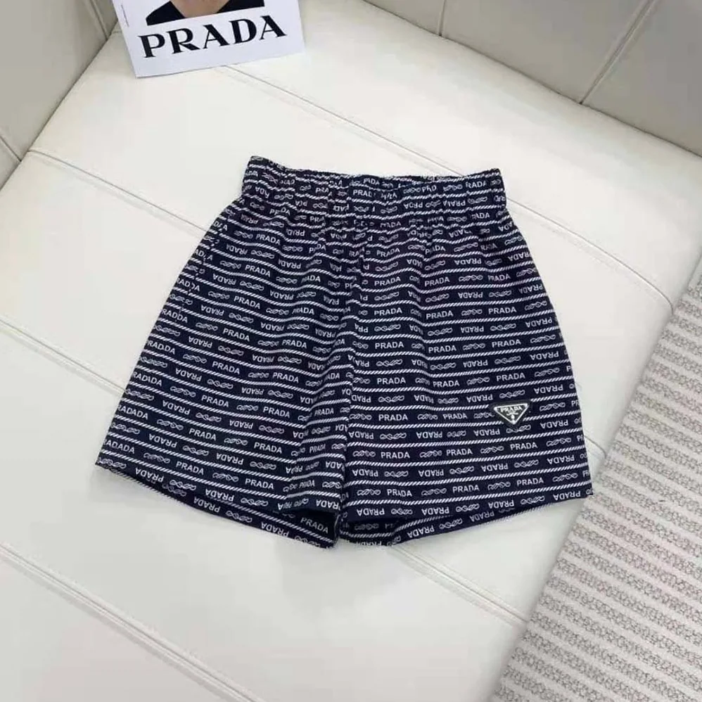 Prada Nylon Shorts for Women in Blue/White