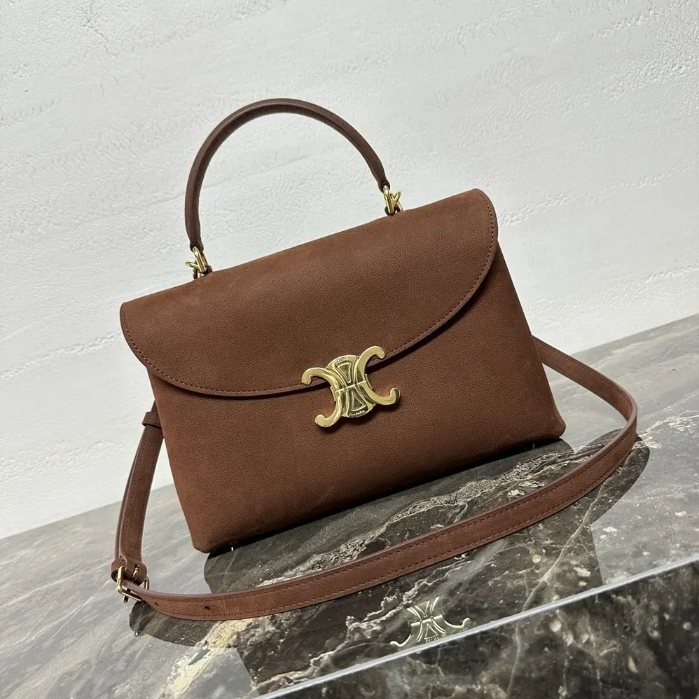Celine Medium Nino Bag In Nubuck Calfskin for Women in Brown Celine Medium Nino Bag In Nubuck Calfskin for Women in Brown