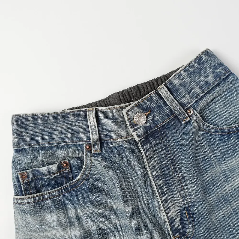 Balenciaga Baggy Pants In Light Blue Cotton Denim for Women Balenciaga Baggy Pants In Light Blue Cotton Denim for Women