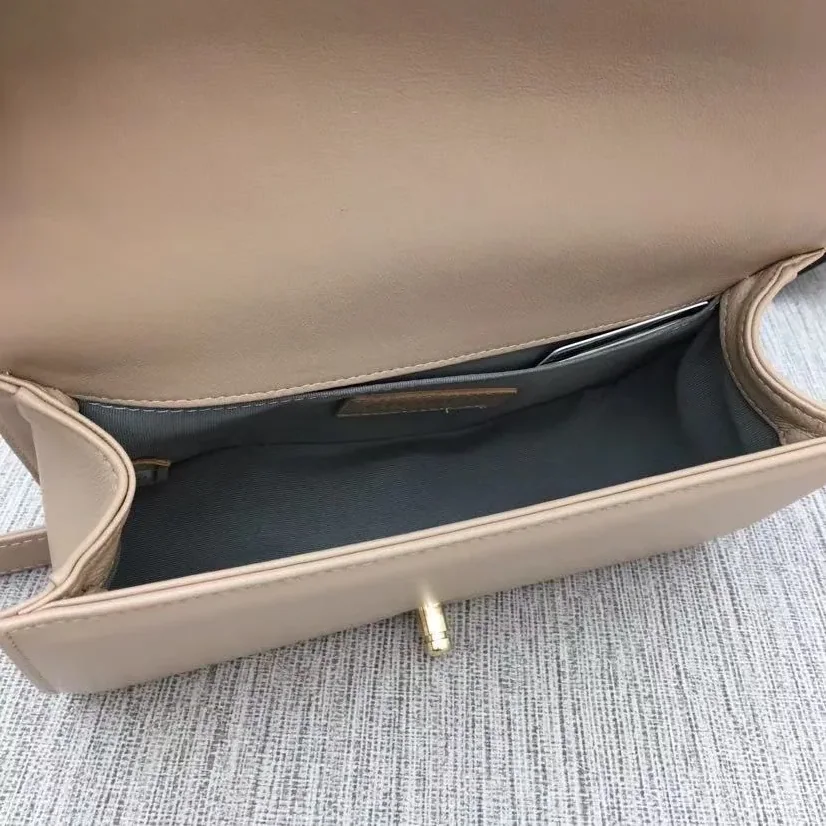 Chanel Boy Medium Crossbody Bag in Yellowish/ Brown Gold Hardware