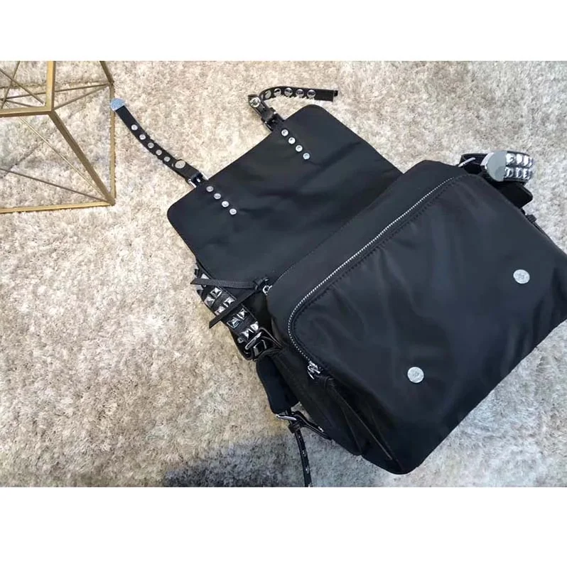 Prada Nylon Shoulder Bag with Calf Leather Trim in Black Prada Nylon Shoulder Bag with Calf Leather Trim in Black