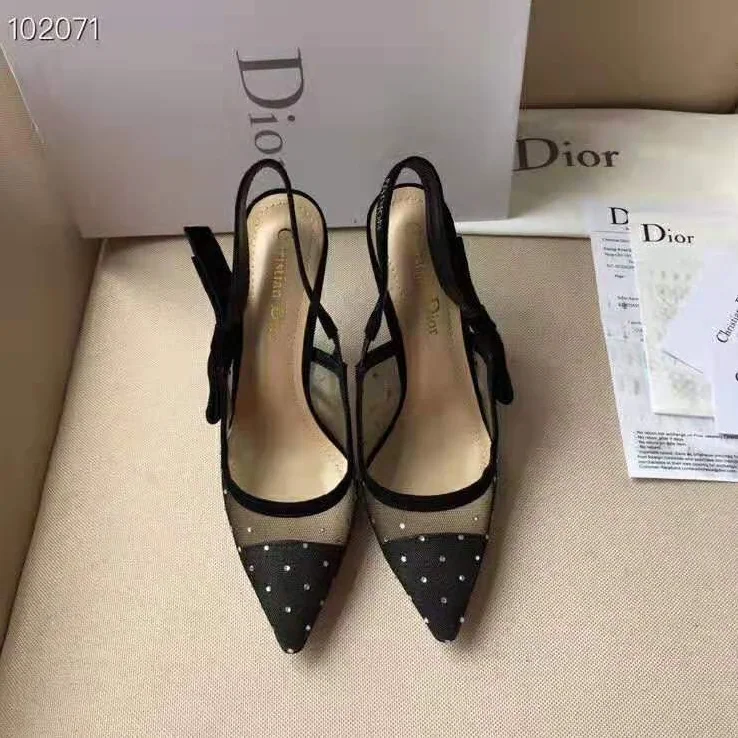 Dior J'adior Slingback Gold-Tone Dotted Swiss 10 cm Heel for Women in Black Dior J'adior Slingback Gold-Tone Dotted Swiss 10 cm Heel for Women in Black