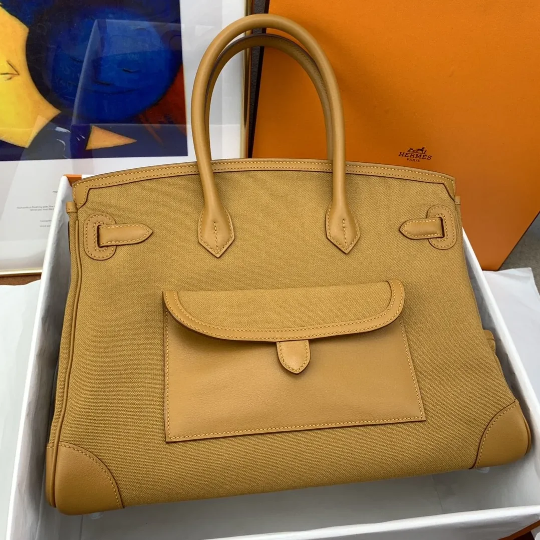 Hermes Birkin Cargo 35 Beige, Silver Toned Hardware Bag